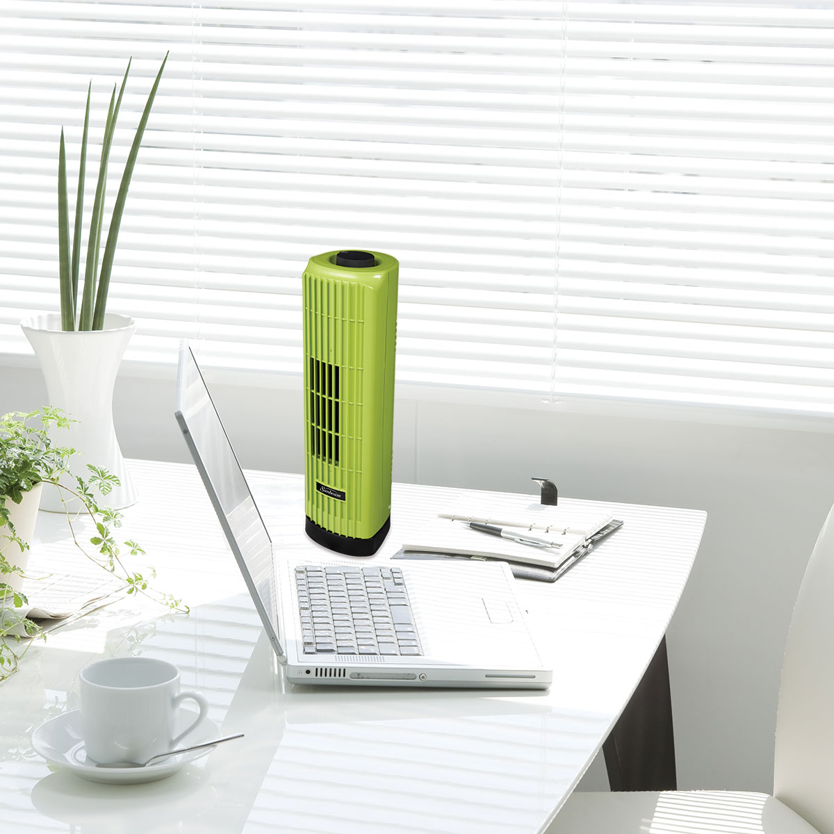 Sunbeam® Personal Tower Fan, Black and Green STF1363MBGRCN