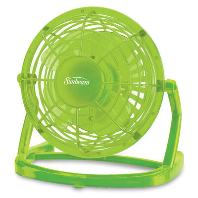 Sunbeam® Cool Me™ 4" Plastic USB Fan, Macaw Green Sunbeam® Cool Me™ 4" Plastic USB Fan, Macaw Green