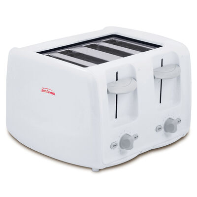 Sunbeam® 4-Slice Retractable Cord Toaster, White Sunbeam® 4-Slice Retractable Cord Toaster, White