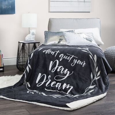 Sunbeam Heated Throw Royal Mink/Sherpa Cuddle Up- Don't Quit Your Day Dream