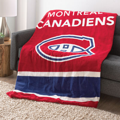 Sunbeam Heated Throw Royal Mink/Sherpa NHL - Montreal Canadians