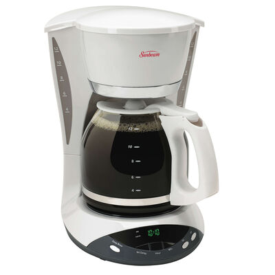 Sunbeam® 12-Cup Programmable Coffeemaker, White Sunbeam® 12-Cup Programmable Coffeemaker, White