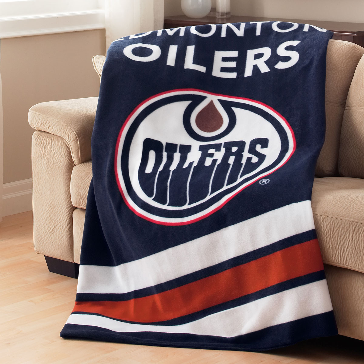 Sunbeam® NHL® Heated Fleece Throw, Edmonton Oilers® Sunbeam® NHL® Heated Fleece Throw, Edmonton Oilers®