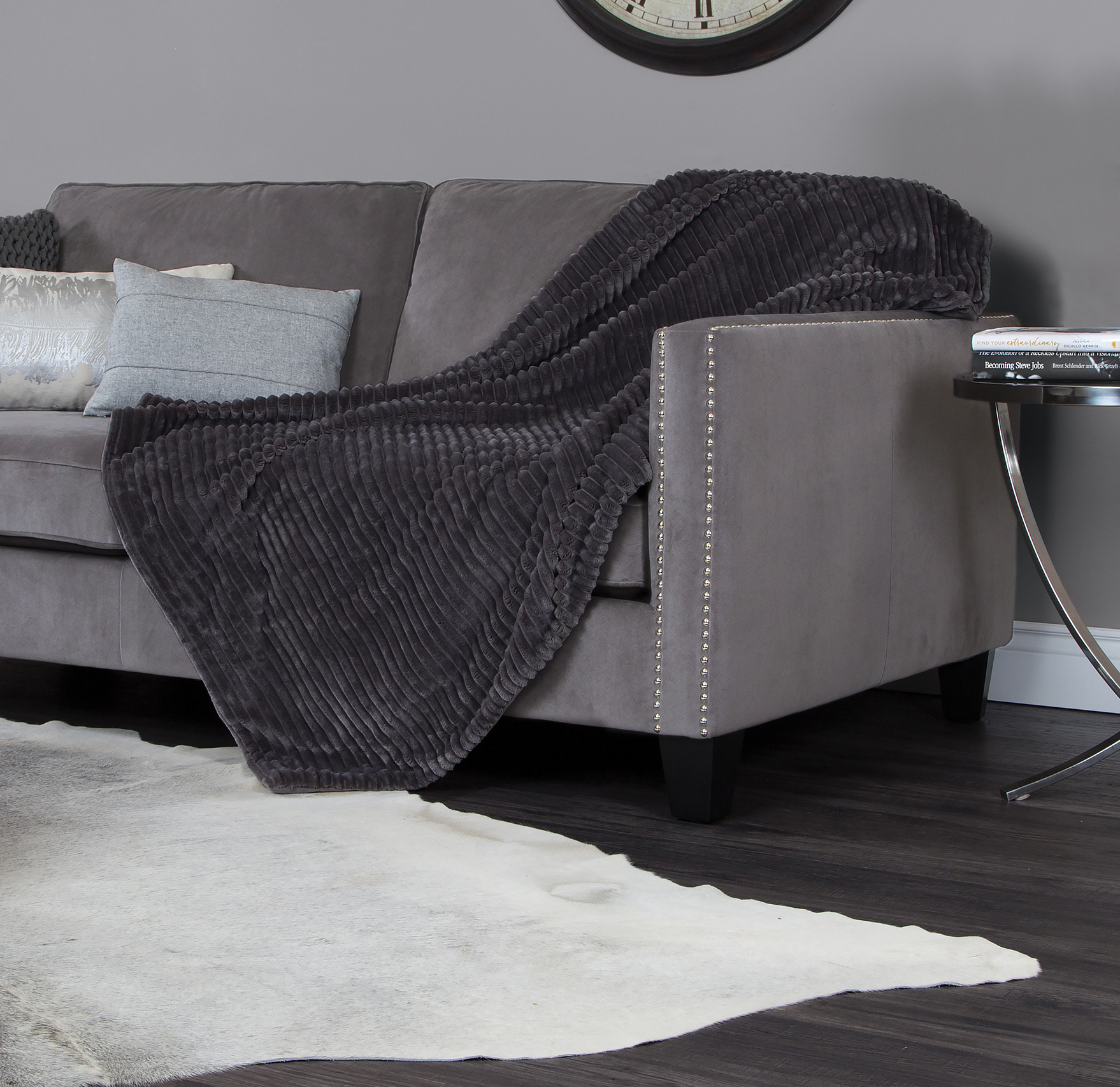 Sunbeam Textured Velvet Heated Throw