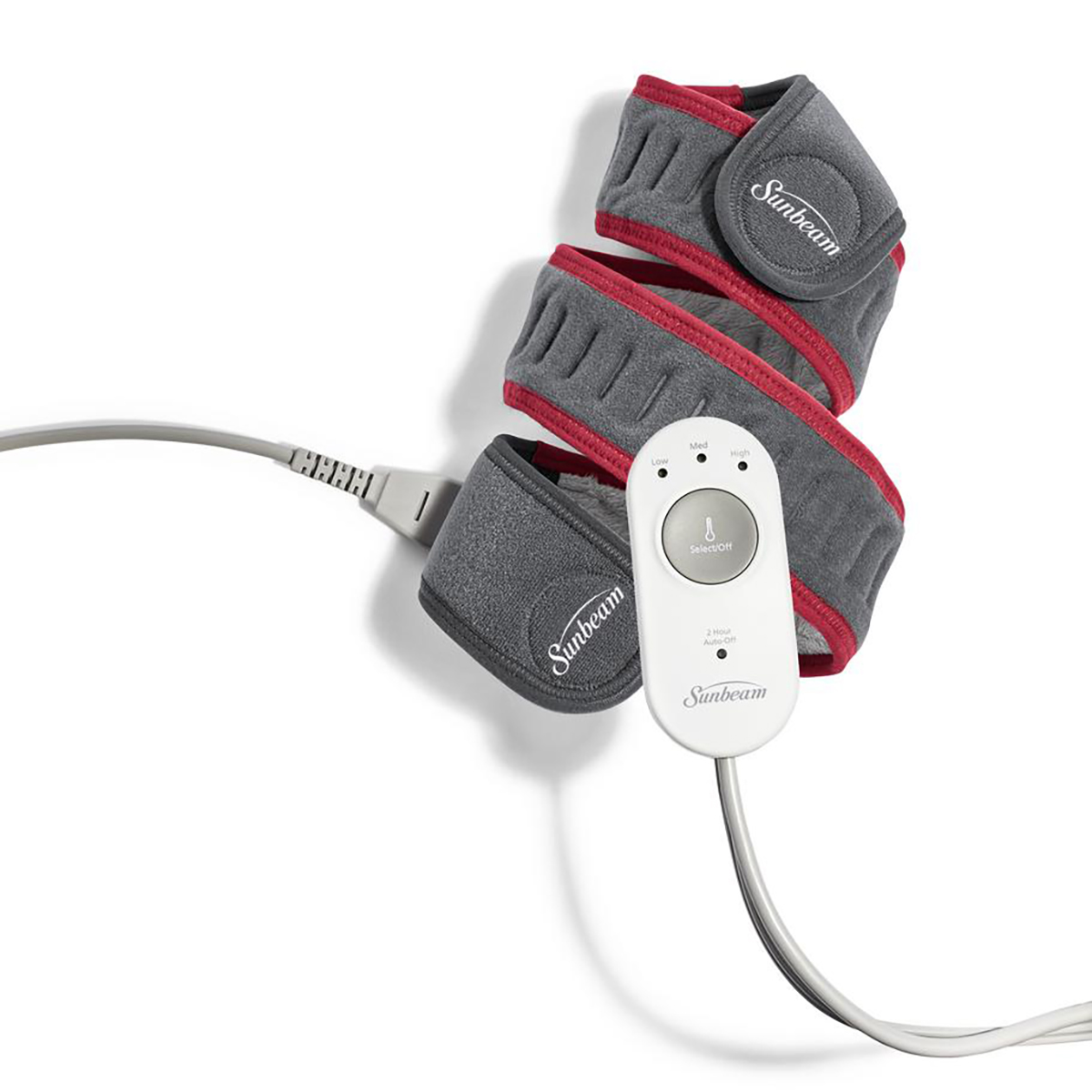 Sunbeam® FlexFit™ Heating Pad Wrap for Pain Relief, Grey/Red 2083412