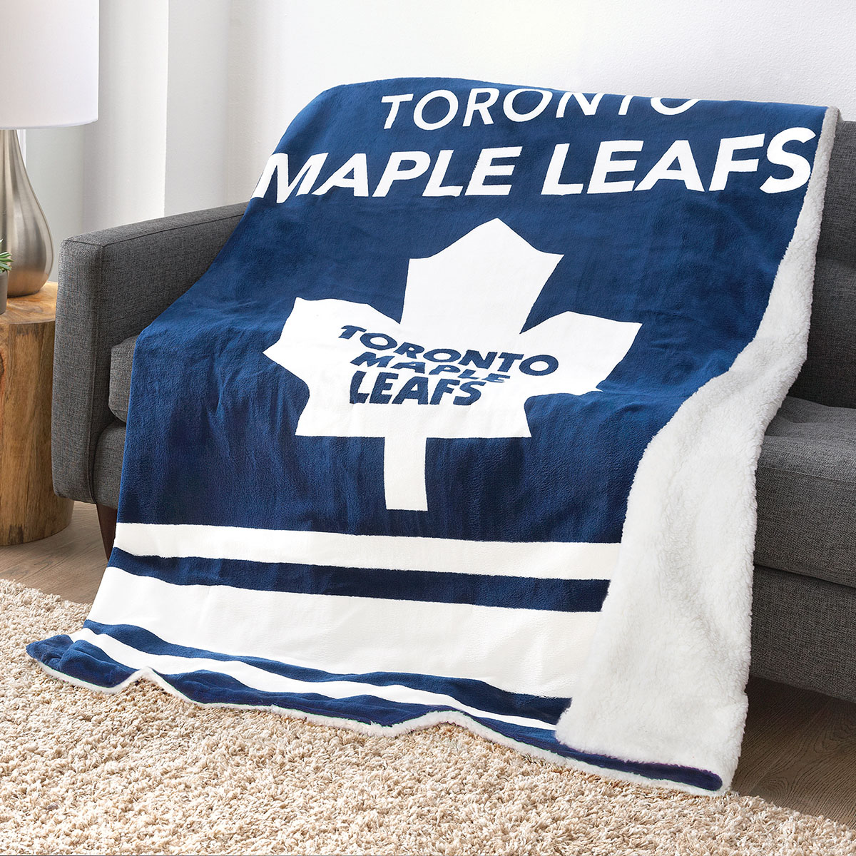 Sunbeam® Reversible Sherpa Heated Throw, Toronto Maple Leafs Sunbeam® Reversible Sherpa Heated Throw, Toronto Maple Leafs